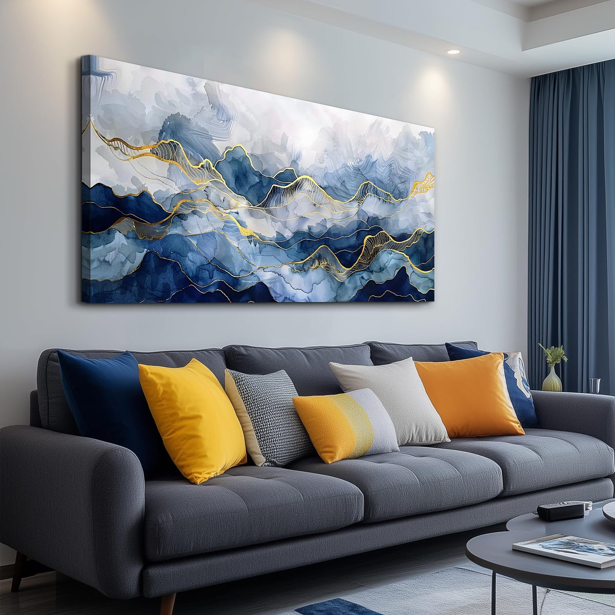 FUHAIHUA Abstract Ink Paintings Canvas Decor For Bedroom Wall Art For Living Room Office Decorations Minimalism Pictures Canvas Prints Artwork Ready to Hang Modern Home Decor 20"X40"