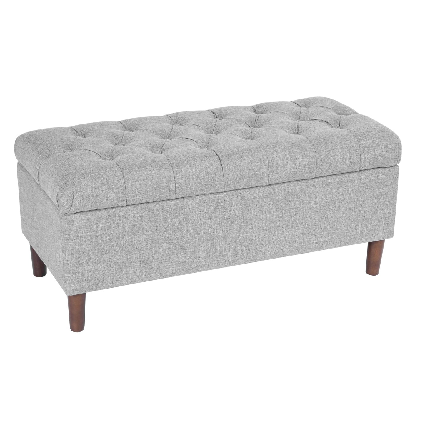 HomePop 40" Ainsley Button Tufted Storage Bench - Gray Woven