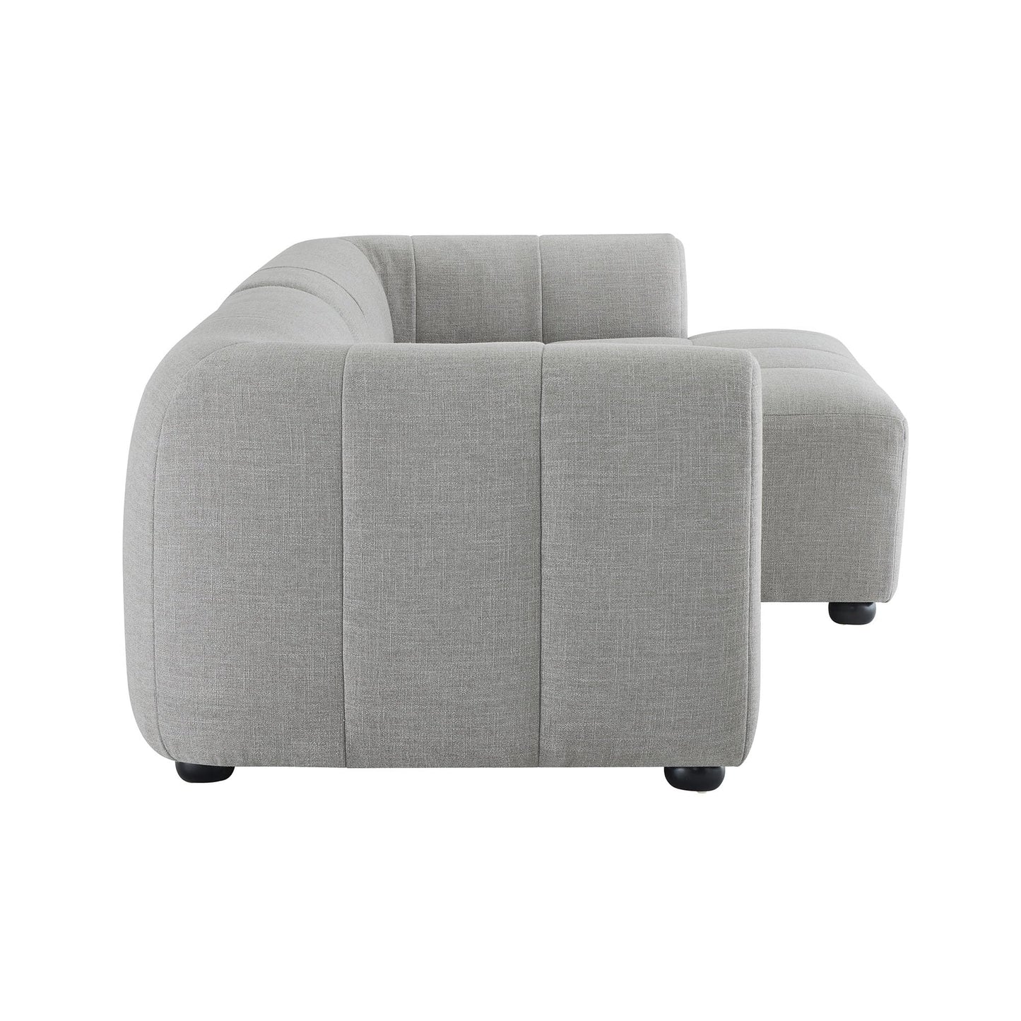 Modway Liana Right-Facing Modular Sofa with Chaise in Pewter - Modern Sectional Sofa Couch Furniture Set - Upholstered Fabric Chaise and Chair for Living Room, Lounge, Apartment