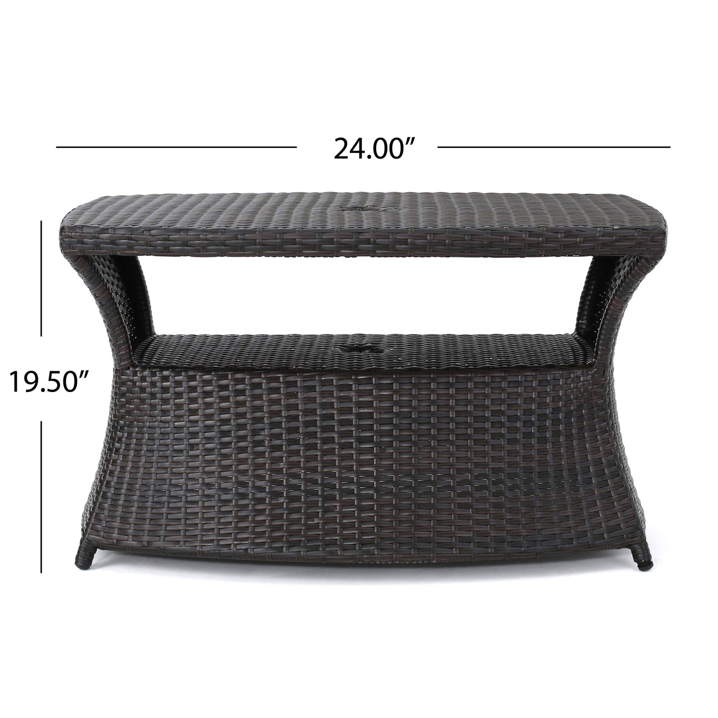 Christopher Knight Home Berkeley Outdoor Wicker Side Table, Multibrown