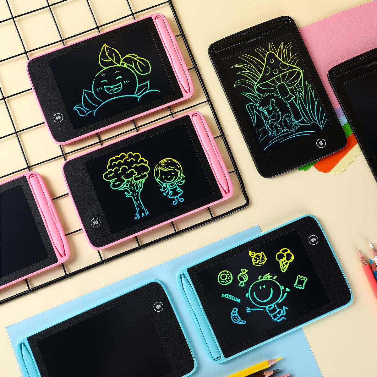 Zhehao 12 Pcs LCD Writing Tablet for Kids Colorful Drawing Doodle Board Drawing Tablet Erasable Reusable Electronic Draw Pad Gift for Boy Girl Educational Learning(6.5 Inch Screen,Vivid Color)
