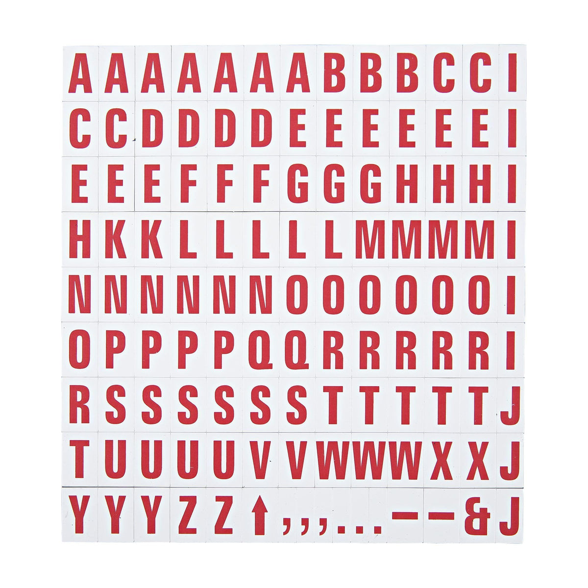 MasterVision Magnetic Letters, 1/2" x 3/4", Red on White, 120 Pieces