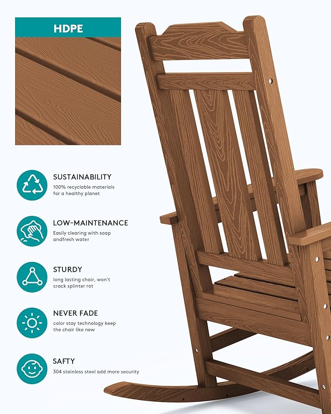 SERWALL HDPE Outdoor Rocking Chair