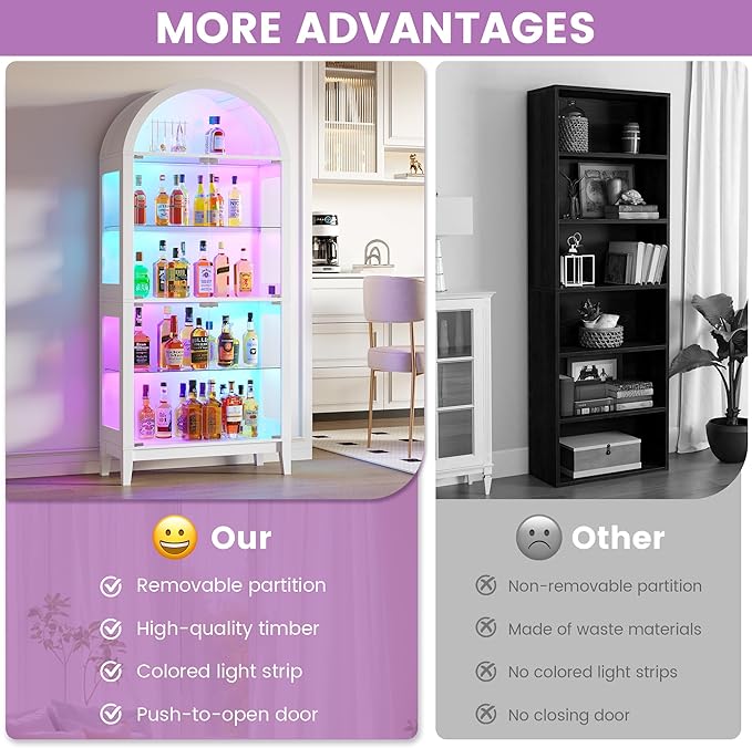 Gurexl 5-Tier Arched Display Cabinet -