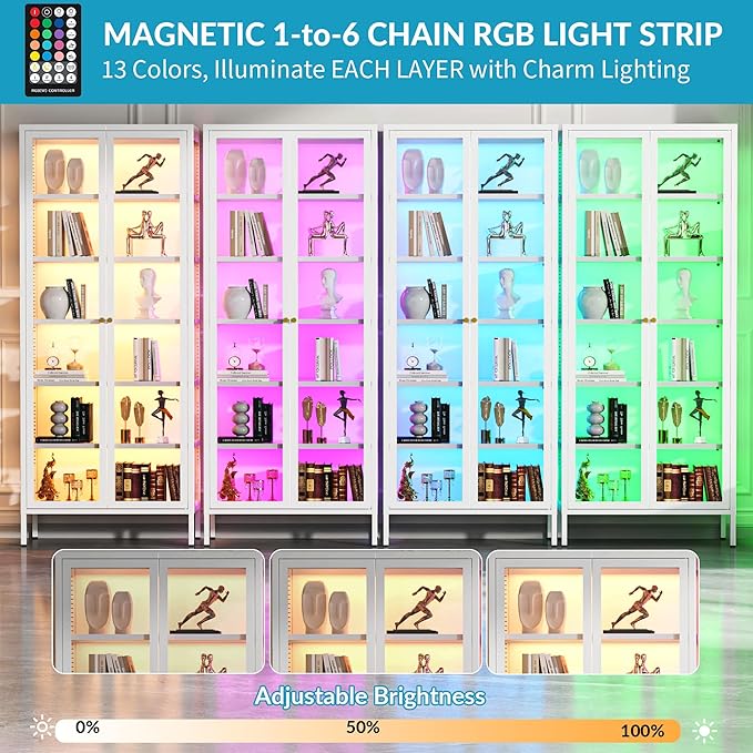 6-Tier Glass Display Cabinet