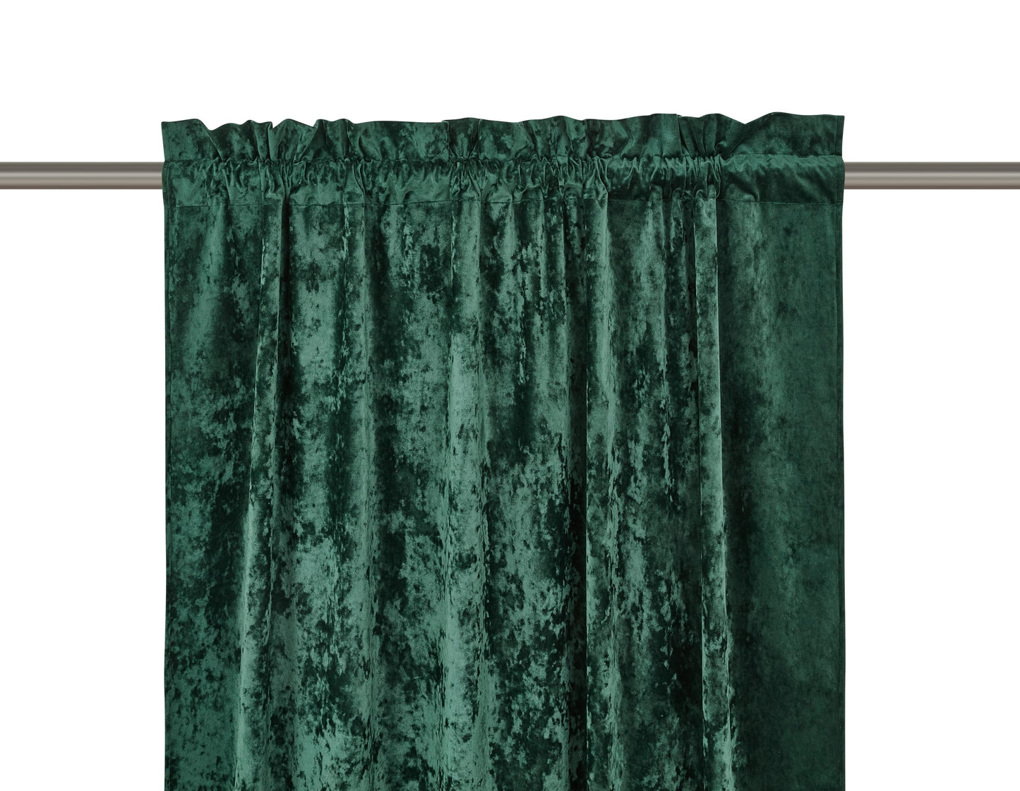 Chezmoi Collection Lux Forest Green Crushed Velvet Curtains 2 Panel Set - 72 inches Long Room Darkening Luxury Distressed Velvet Rod Pocket Window Drapes for Living Room Bedroom 50" W x 72" L