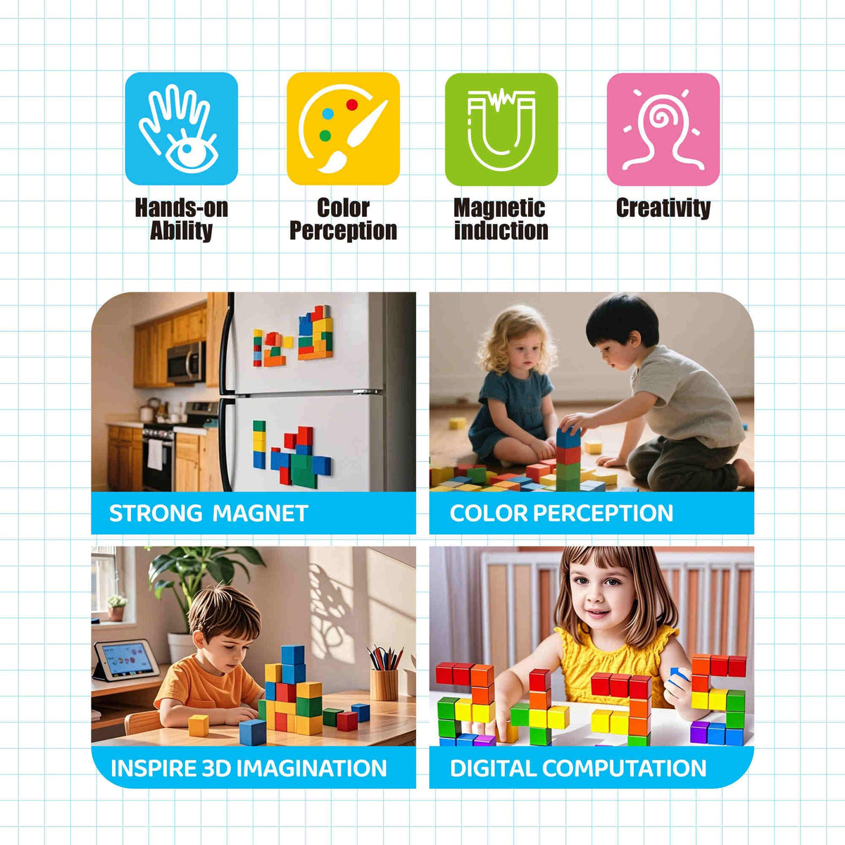 SmartYeen 400PCS Magnetic Blocks,Magnetic Building Blocks for Toddlers Sensory & STEM Montessori Toys,Ideal Gifts for Boys Girls 3-8 Years Old