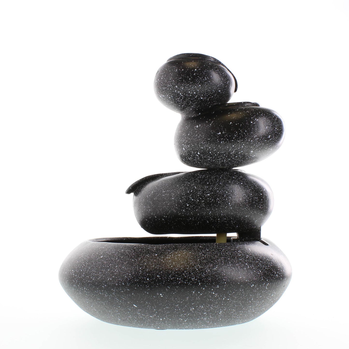 Zingz & Thingz Zen Collection Resin Tabletop LED Water Fountain, Four-Tier, 9.5x9.5x10