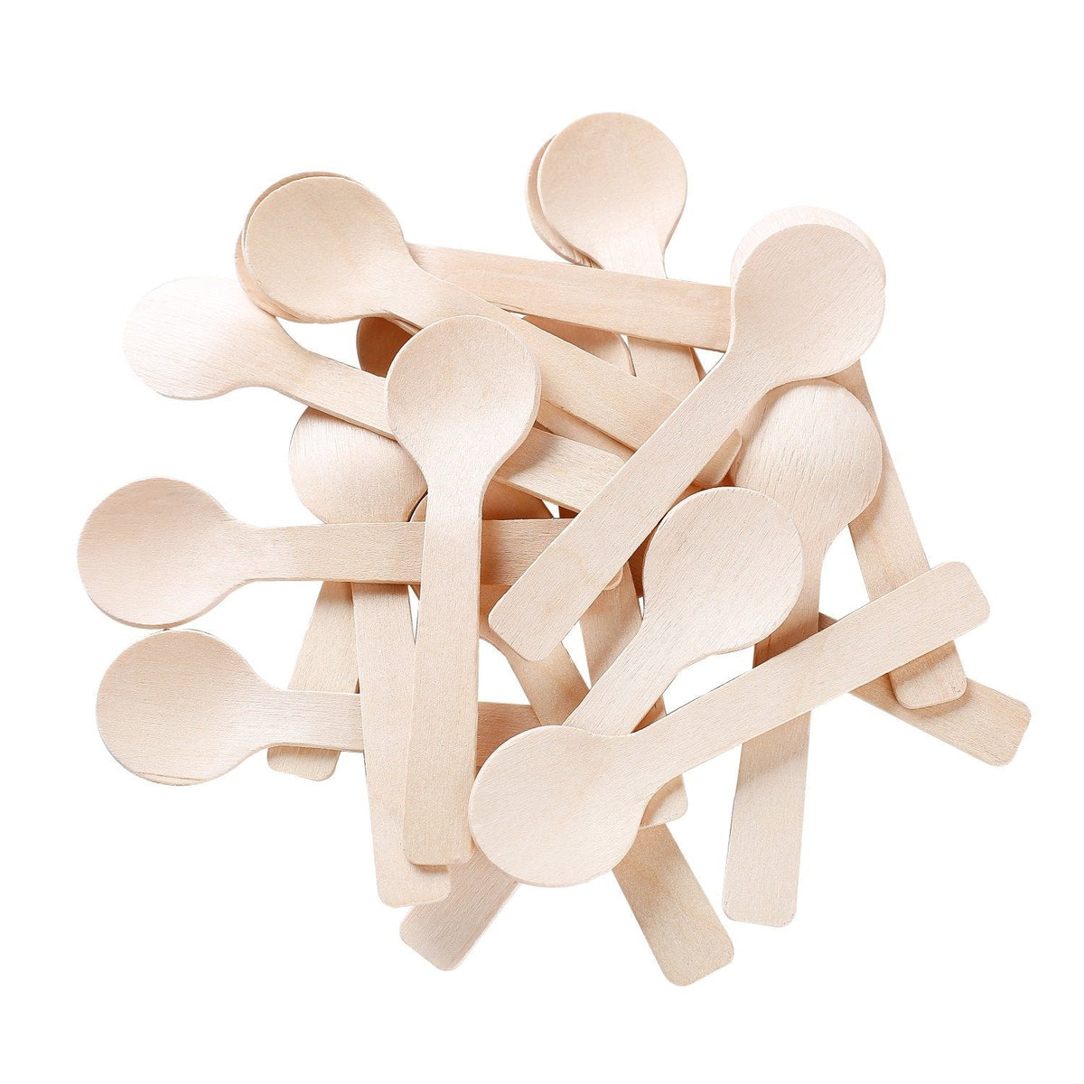 Gmark 1.5mm Extra-Thick Mini Wooden Spoons (4 Inch) - 200 Count Heavy Duty Birch Wood - Sturdy No-Snap Disposable Spoons for Gelato, Desserts & Charcuterie - Eco-Friendly & Compostable GM1042
