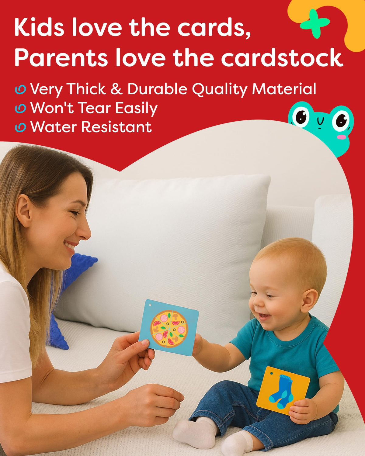 100 First Words Flash Cards – High Contrast Picture Flashcards – Educational Learning for Speech and Early Vocabulary Featuring Animals, Food, Transport, Family, Clothes and More