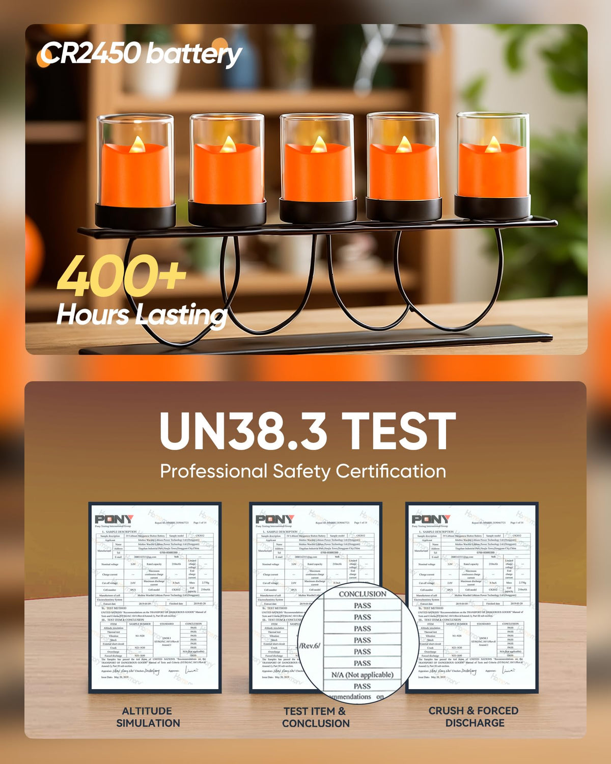Homemory 24Pack 400+Hour Remote Control Flameless Candles, 2/4/6/8H Timer Led Votive Candles, Battery Operated Tea Lights for Wedding Table Centerpiece, Holidays, Halloween Pumpkins-Orange