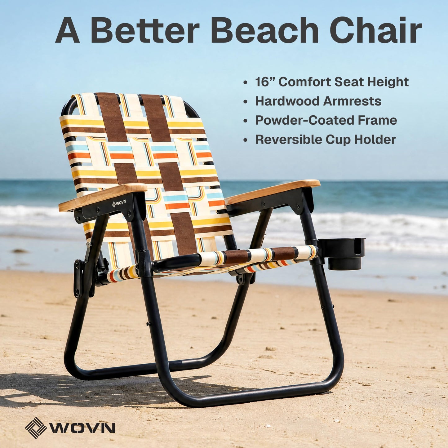 GoSports Outdoors WOVN Beach Backpack Chair - Premium Folding Camping Chair - 9 Styles Available - Drifter