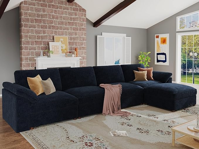 EASE MOOSE Oversized Sectional Modular Sofa, Large L Sectional Couch Wide Deep