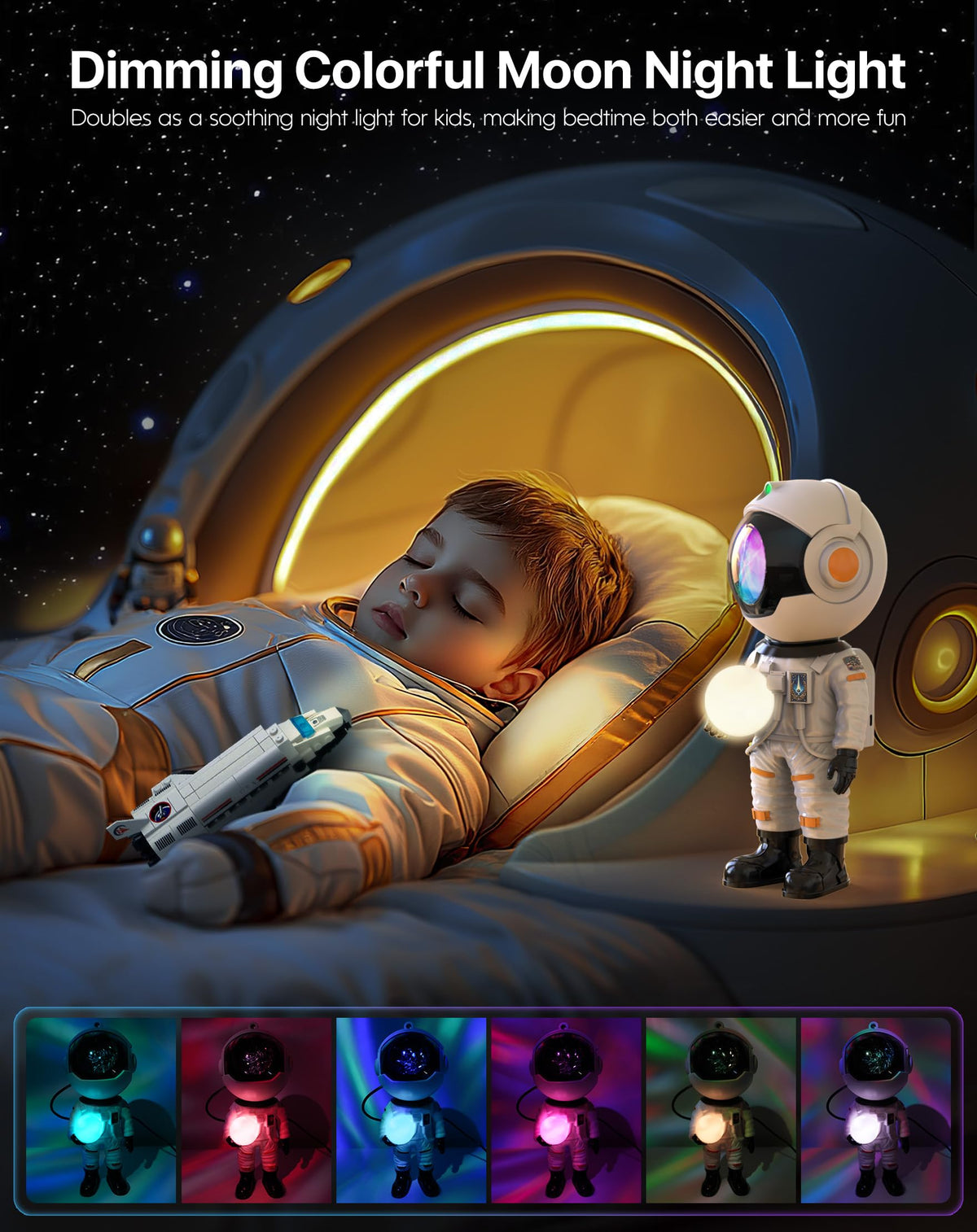 Rossetta Astronaut Galaxy Projector, Star Projector for Bedroom, LED Night Light for Kids Room with Timer and Remote, Gifts for Kids, Adults, Party, Birthday, Christmas, Easter