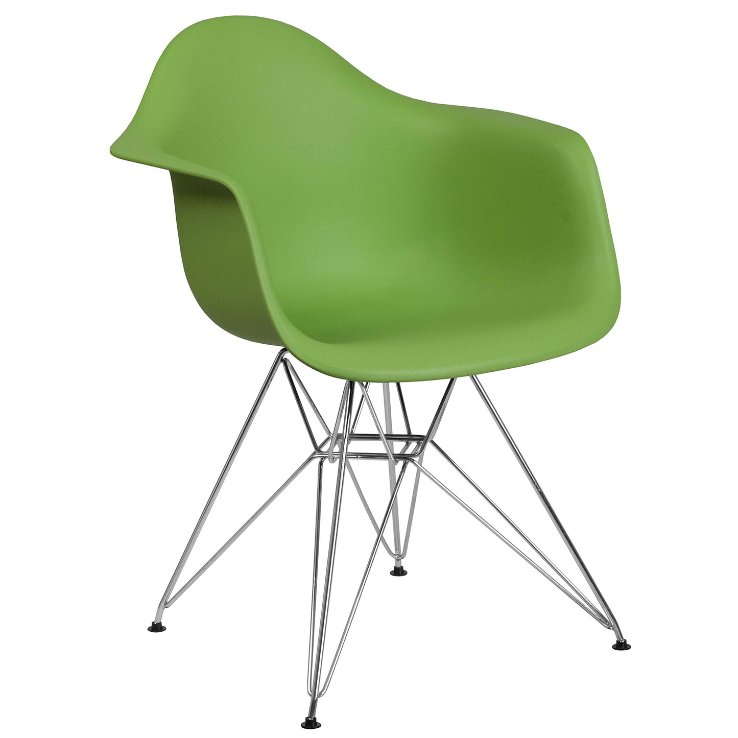 Flash Furniture 2 Pk. Alonza Series Green Plastic Chair with Chrome Base