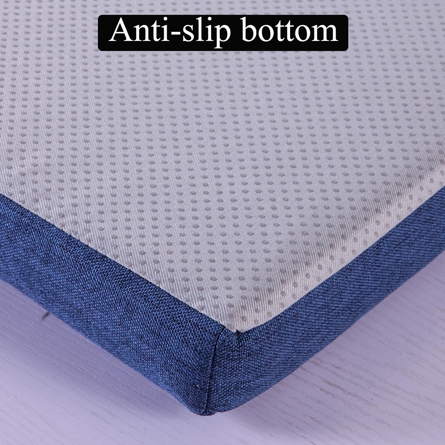 Barpoullar 60x16 in Rectangle Bench Cushion for Indoor Furniture Non-Slip Long Dining Seat Pad, Washable Textured Fabric Window Cushions for Entryway Bench, Farmhouse Mudroom Piano Stool, Navy Blue