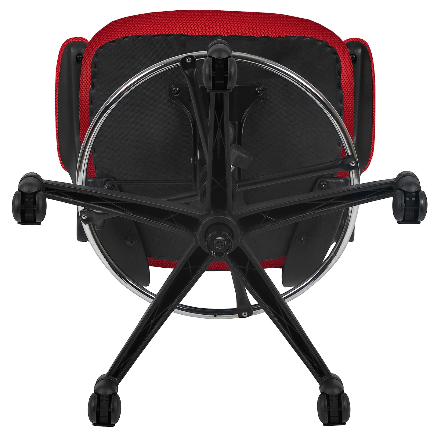 Flash Furniture Kelista Mid-Back Swivel Office Chair with Adjustable Seat Height, Ergonomic Mesh Desk Chair with Flip-Up Armrests, Red