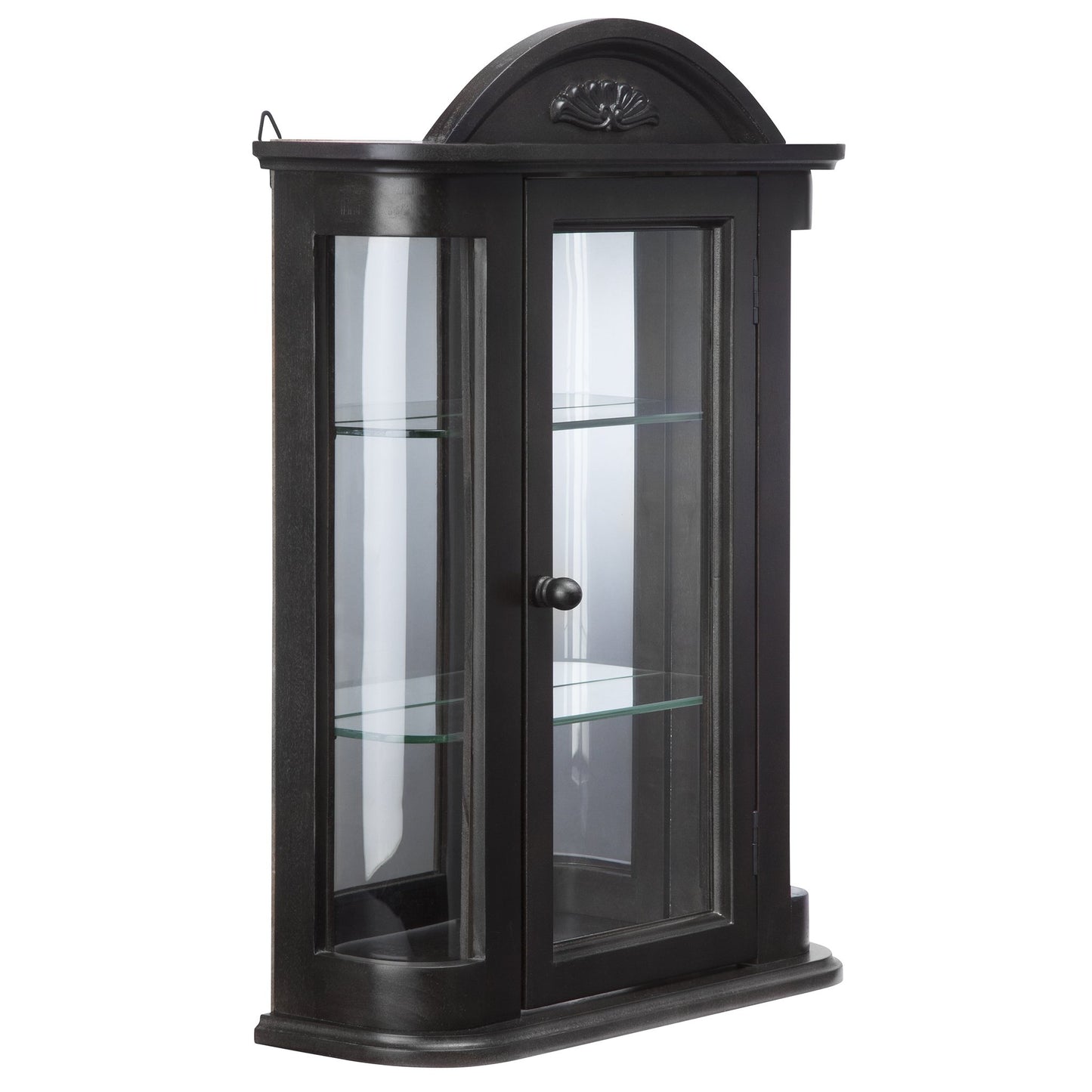 Design Toscano Rosedale Wall Curio Cabinet, Ebony Black