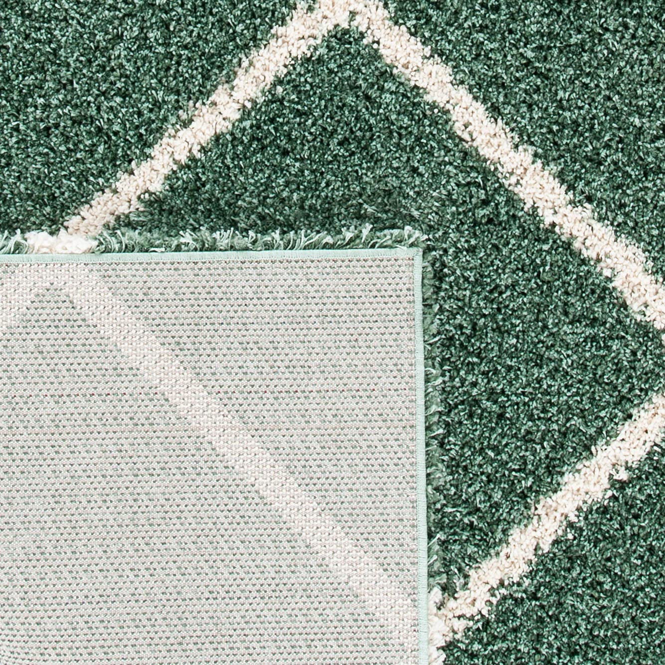SAFAVIEH Hudson Shag Collection Accent Rug - 2' x 3', Green & Ivory, Modern Trellis Design, Non-Shedding & Easy Care, 2-inch Thick Ideal for High Traffic Areas in Foyer, Living Room, Bedroom (SGH281Y)