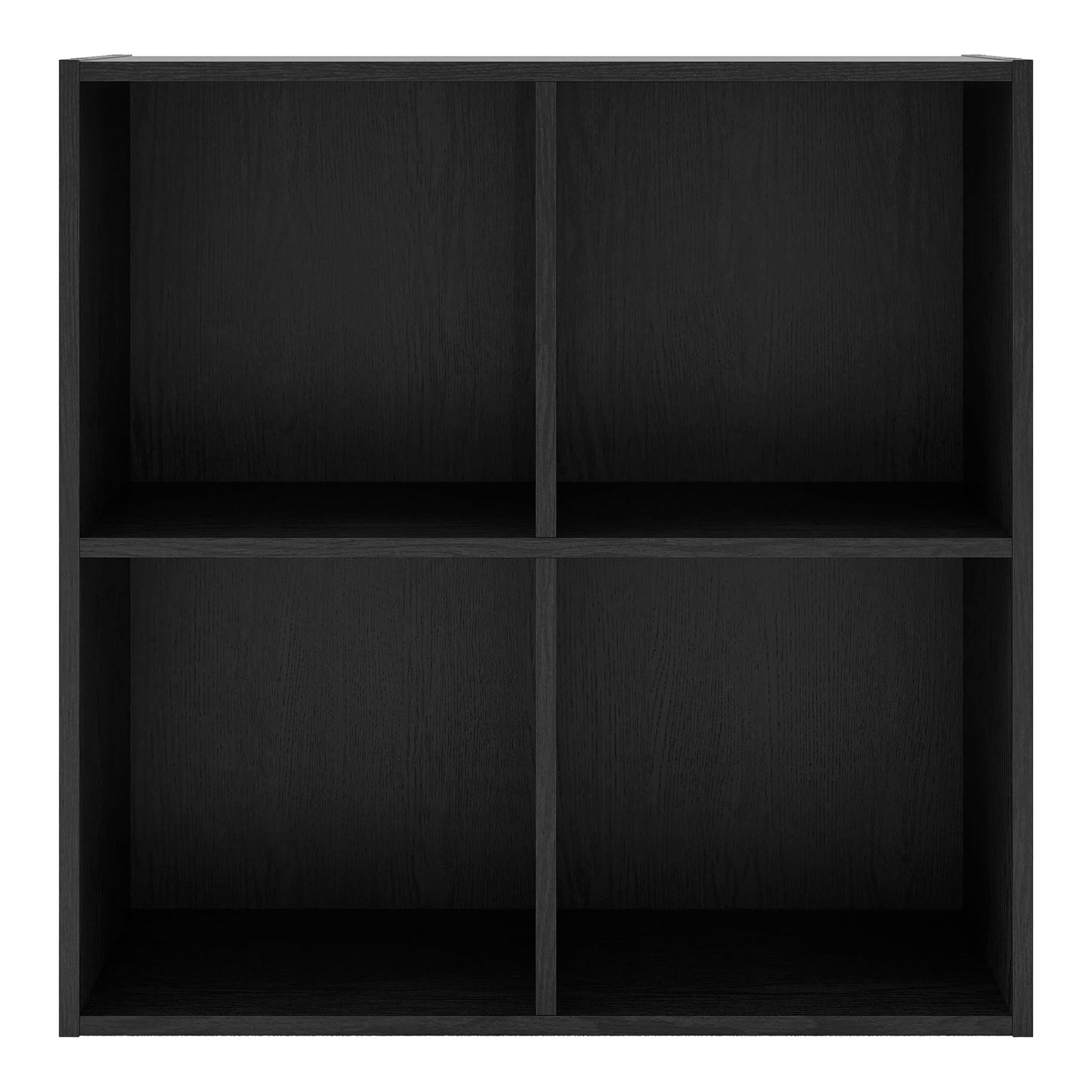 Homes: Inside + Out Apexa 4-Cube Storage Organizer Shelves, Stackable Wood Bookcase Fits Cubby Bins for Organization, Dorm Teen Room Decor & Home Office, Black