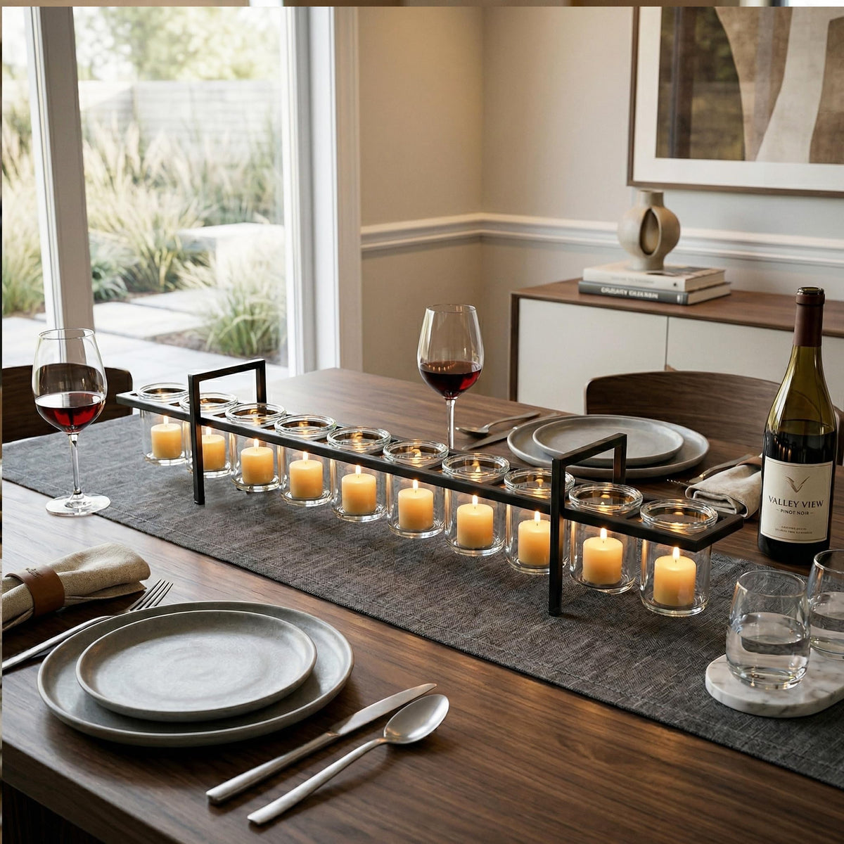 Seraphic Dining Table Centerpiece Decor, Candle Holders for Tables, 10-Cup
