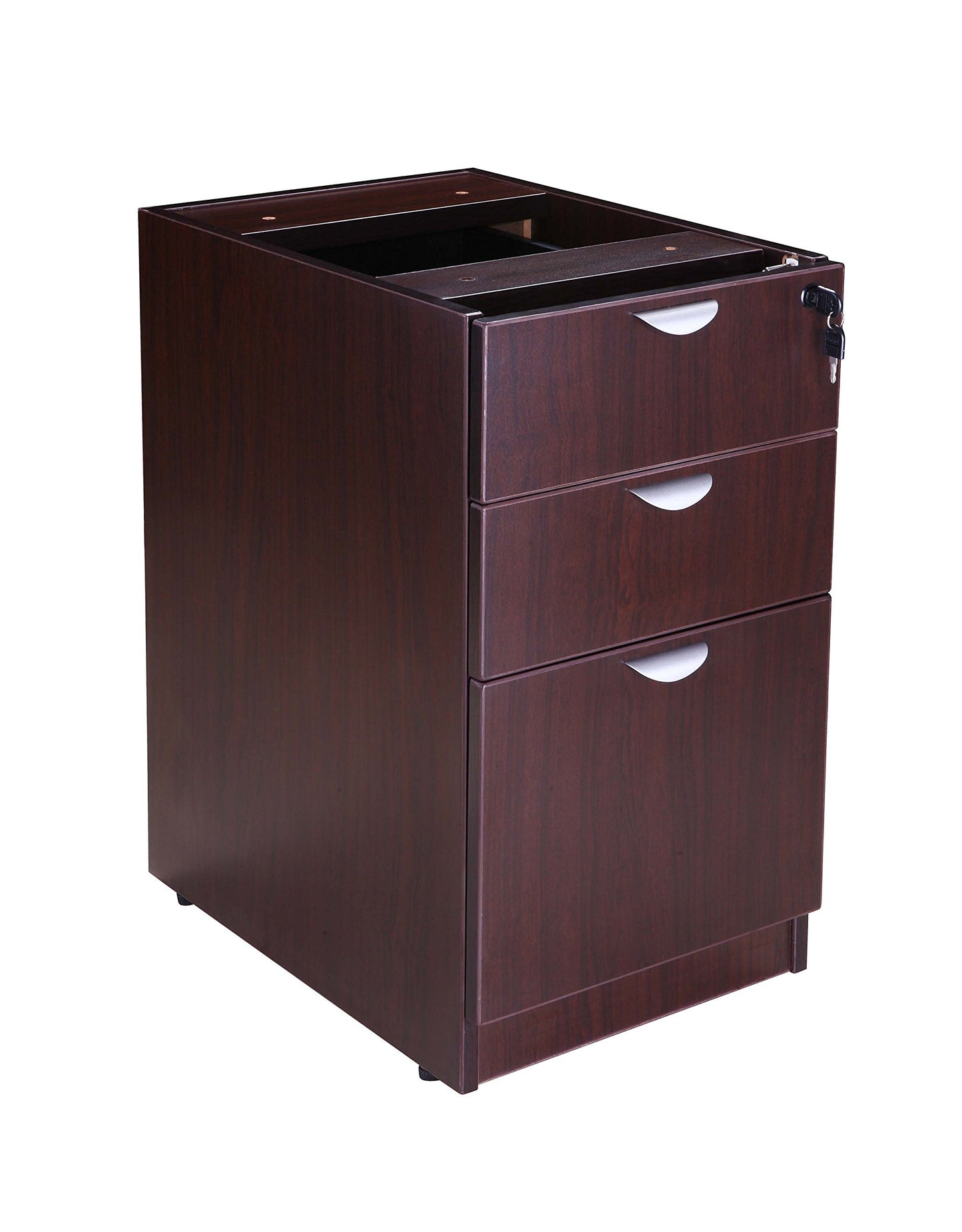 Boss Office Products Holland 71" Executive L-Shape Corner Desk with Dual File Storage Pedestals, Mocha