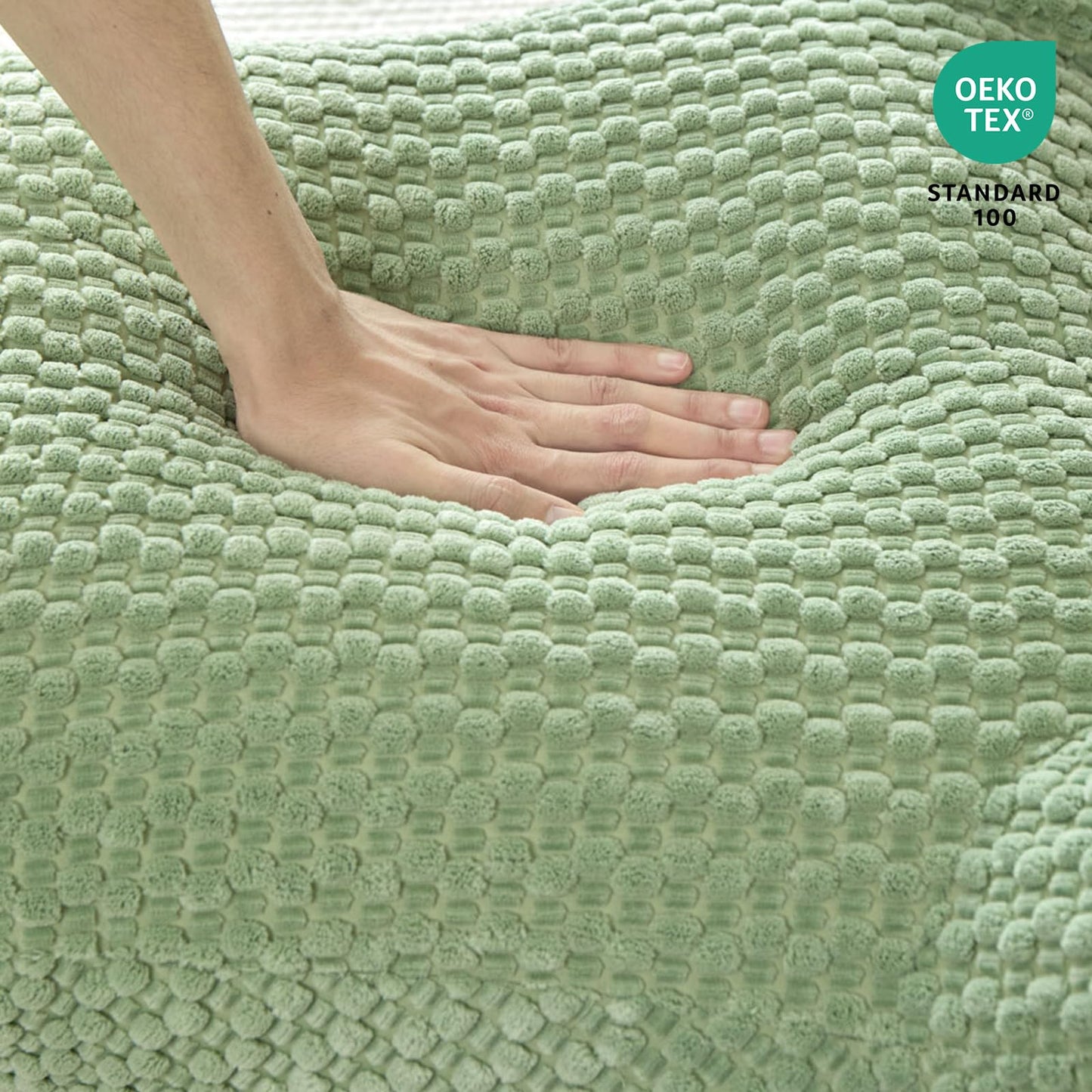 19" Back Support Pillow for Dorm Room Essentials,Green Corduroy,Large