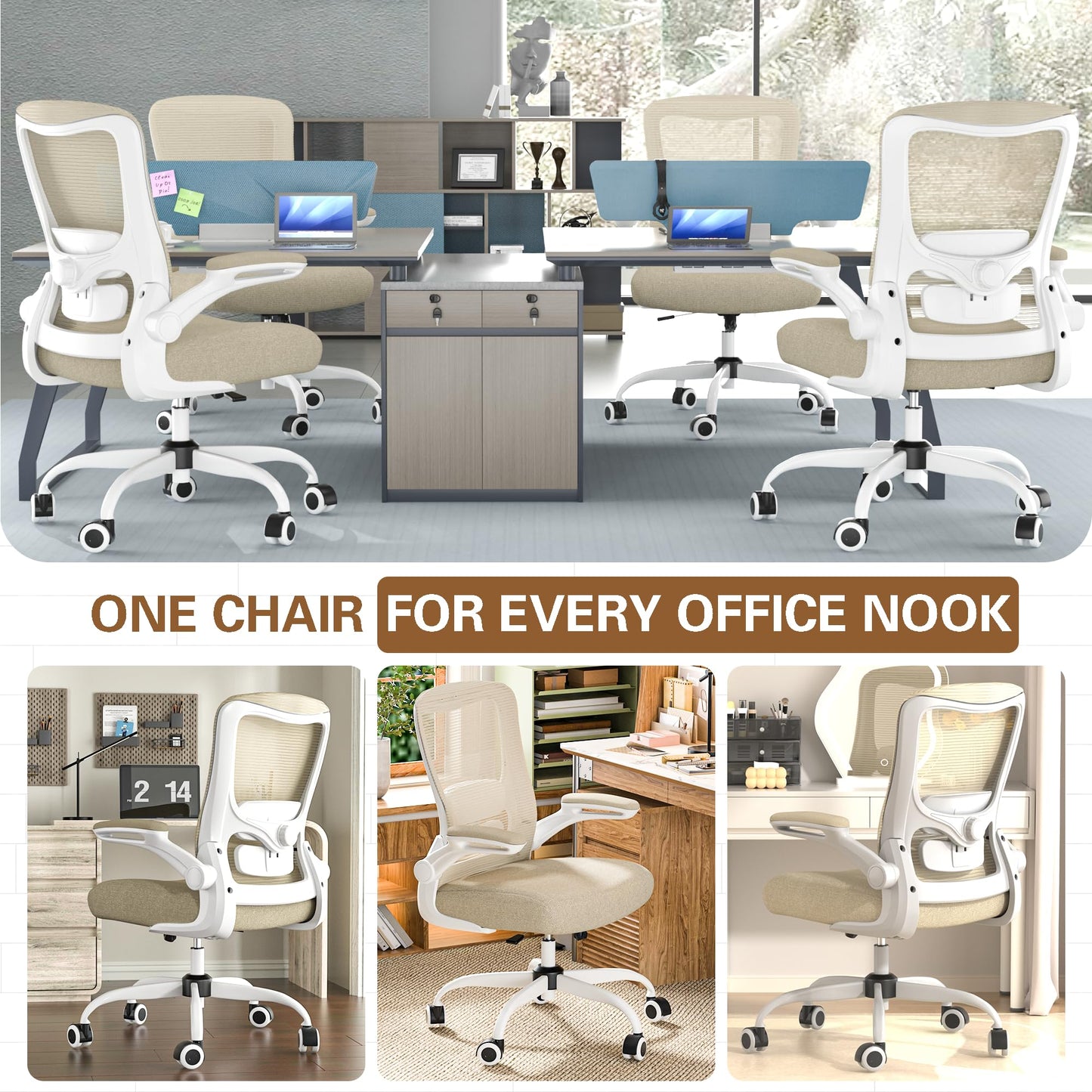 Ergonomic Office Chair for Long Hours, Relieve Back Pressure, Stay Comfortable & Focused All Day, 330LBS Capacity, Ideal for Home Office, Office & Study