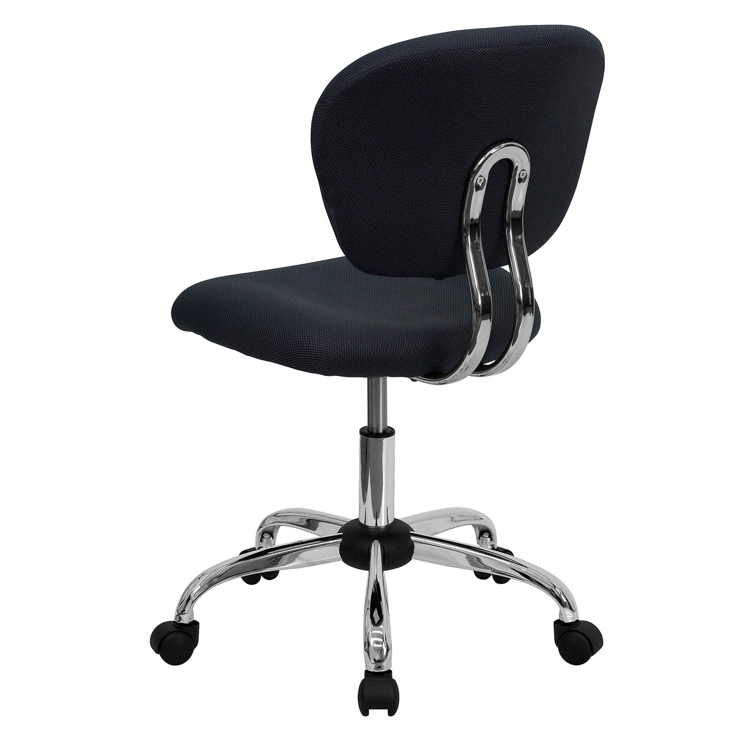 Flash Furniture Beverly Mid-Back Gray Mesh Padded Swivel Task Office Chair with Chrome Base