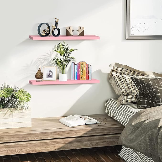 SAUMONIERES 24 Inch Floating Wall Shelves