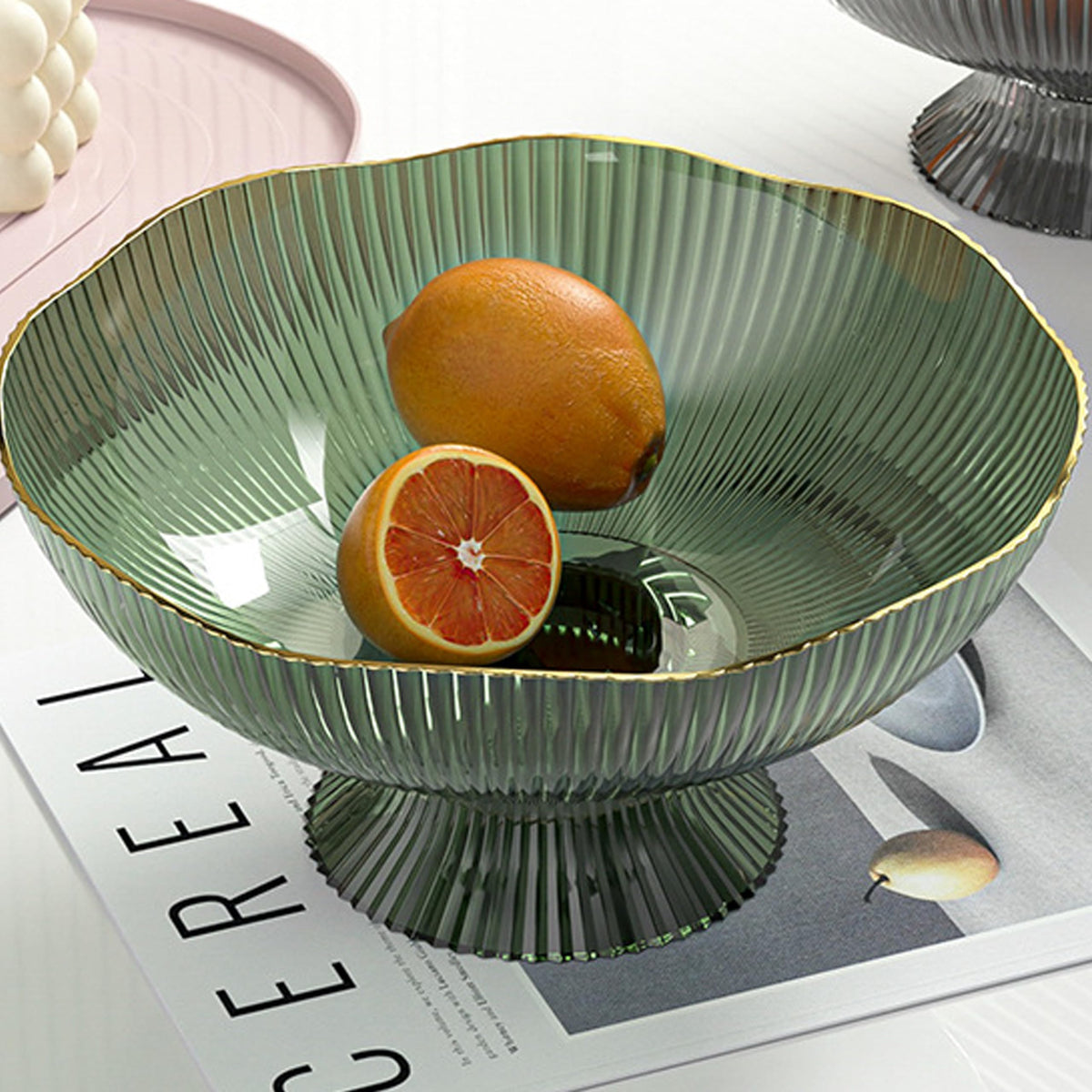CXYNDFA Cute Fruit Bowl - Decorative Plastic Bowls for Kitchen & Dining Table, Versatile Centerpiece Display for Fruits, Snacks, Home Decor