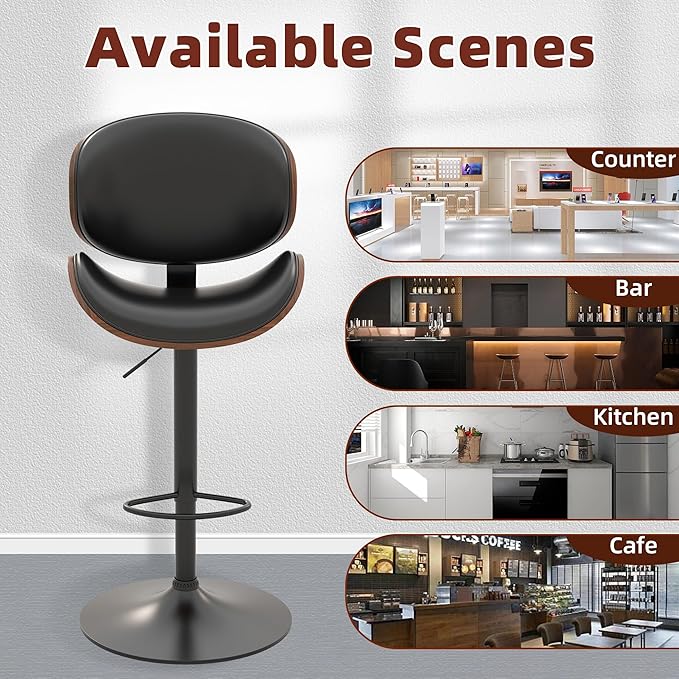civama Bar Stools Set of 6 for Kitchen Counter, Adjustable Bar Height Chairs