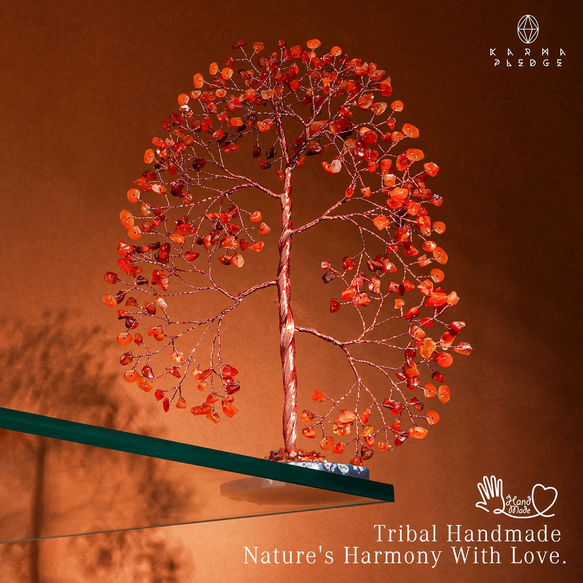 Crystal Tree of Life Birthday Gifts for Women, Men, Frineds, Handmade Carnelian Chakra Tree for Home, Room, Office Decor, Bring Money, Positivity, Reiki Healing, Good Luck, Gifts for Mom & Dad
