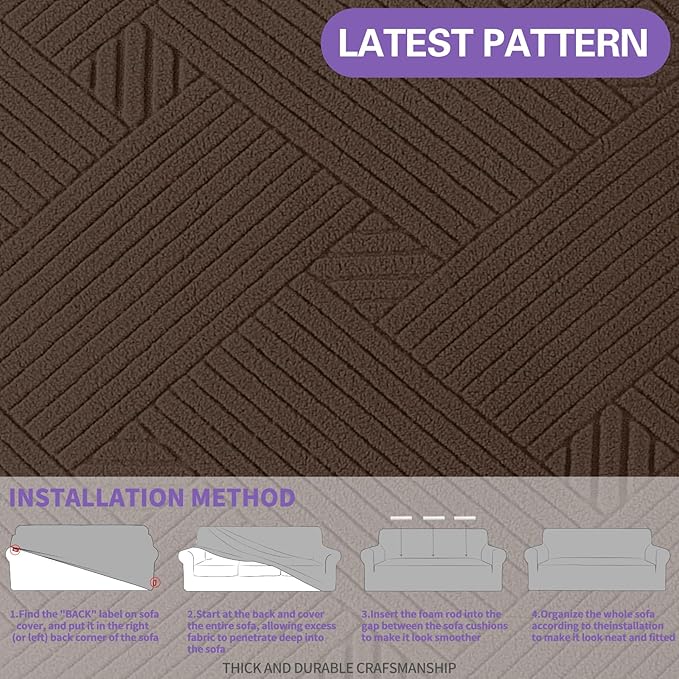 ZNSAYOTX Super Stretch Sofa Cover, New Striped Sofa Covers Fitted Slipcovers