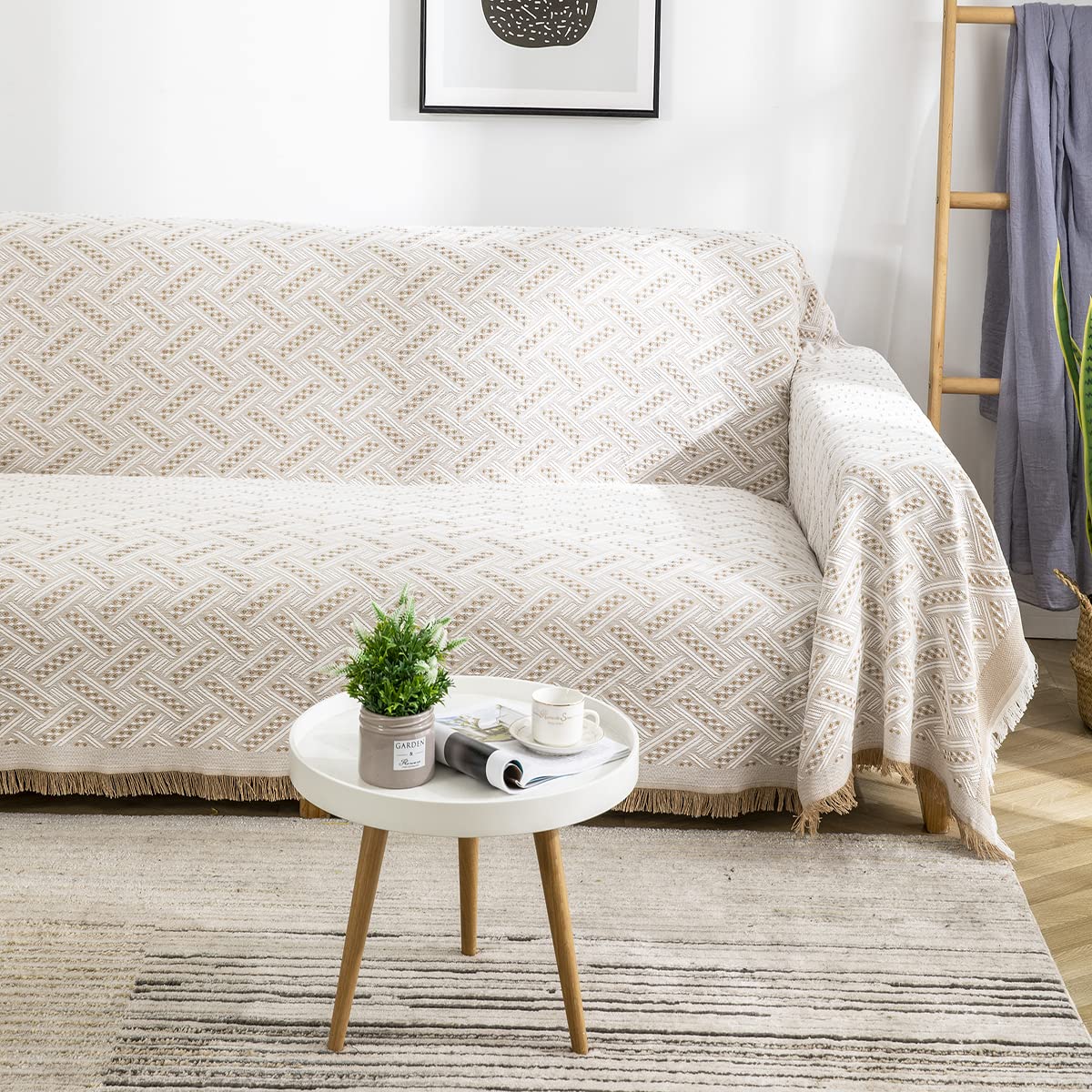 AIVIA Couch Cover Sheet Blanket, Oversized Reversible Slipcover for 3-4 Cushion High Backed Backrest Sofa, Extra Large Furniture Decoration Covers Sofa Slipcovers, L Shape U-Shaped Sectional Protector