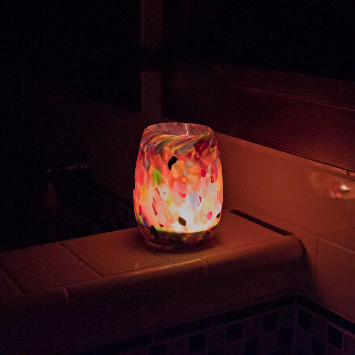 Totally Blown Glassworks Votive Candle Holder, Tea-Light, Handmade Blown Glass, Accent Vase, Centerpiece, Home Decor, Artist Dehanna Jones, Seattle, WA. (Purple Grape Ape)