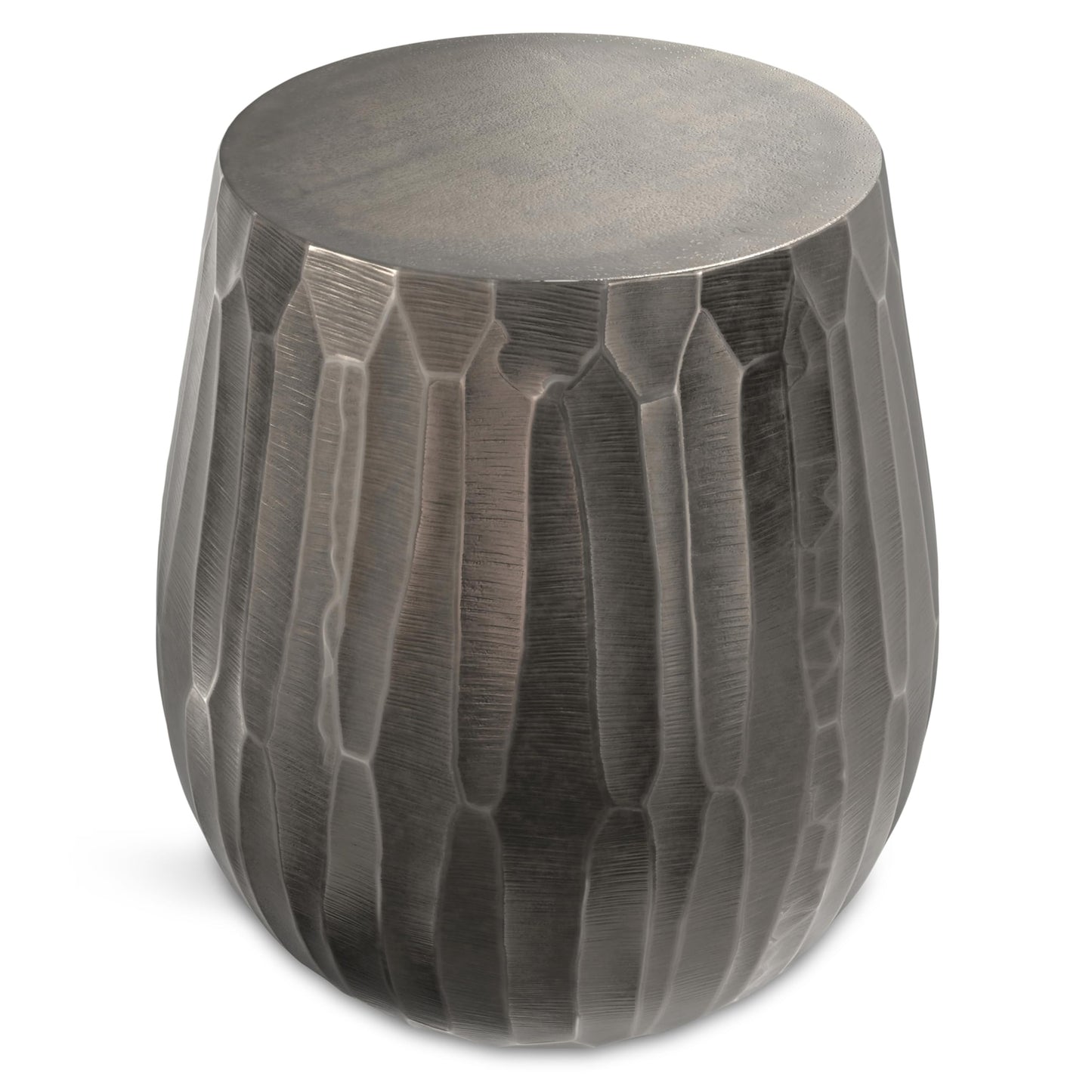SIMPLIHOME Nellie Metal Table - 19 inch Wide Cast Aluminum Round Side Table in Graphite, Industrial Accent Table for Living Room, Bedroom, or Office with Sculptural Design, Assembled