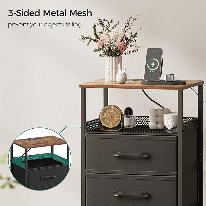 JARHETUN Nightstand Set of 2, Night Stands