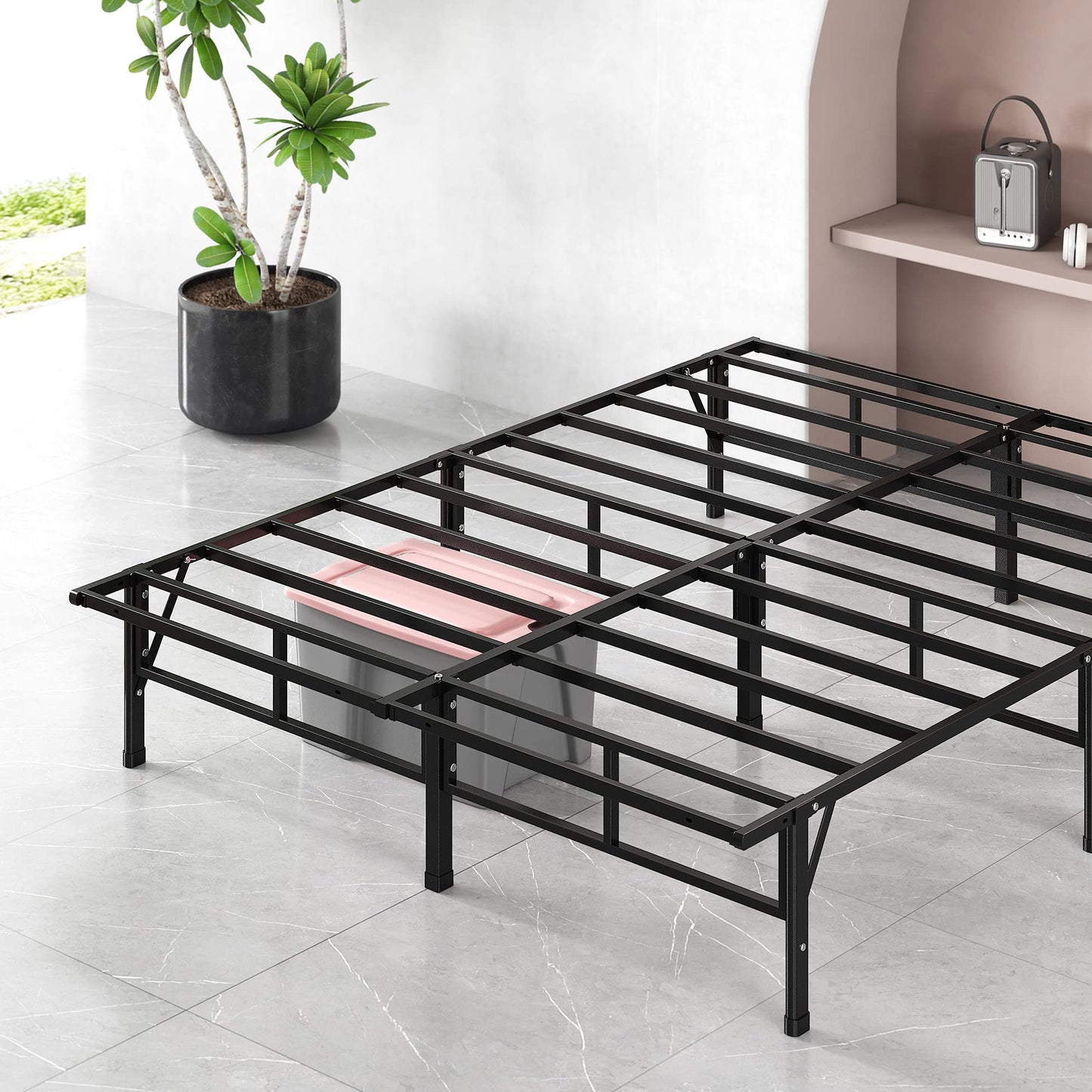 ZINUS SmartBase Compack Mattress Foundation, 14 Inch Metal Bed Frame, No Box Spring Needed, Sturdy Steel Slat Support, Full