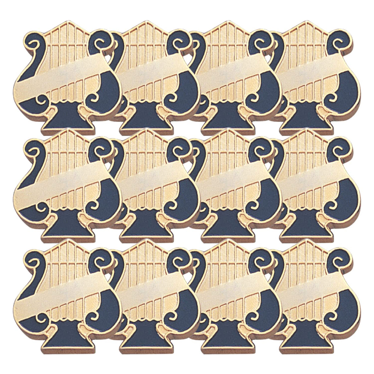 SHOP AWARDS AND GIFTS Music Lyre Enamel Lapel Pins for Students Appreciation Reward School Teacher Supplies, Bulk Pack of 12, Poly Bagged, 1 Inch