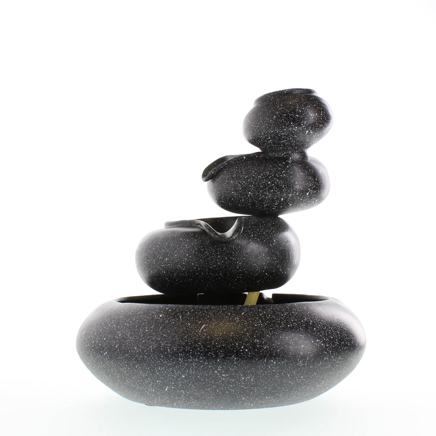 Zingz & Thingz Zen Collection Resin Tabletop LED Water Fountain, Four-Tier, 9.5x9.5x10
