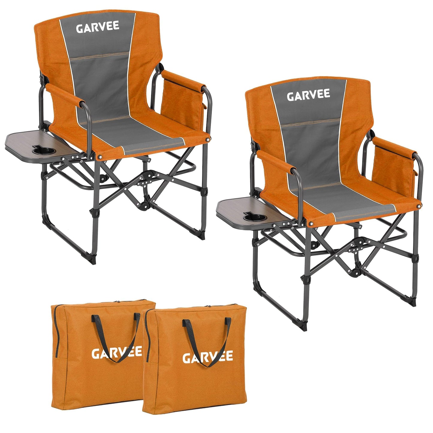 Oversized Camping Directors Chair, Portable Folding Lawn Chairs for Adults Heavy Duty with Side Table, Outdoor Foldable Camp Chair with Pocket for Beach, Fishing, Picnic, Outdoor Foldable Camp Chair