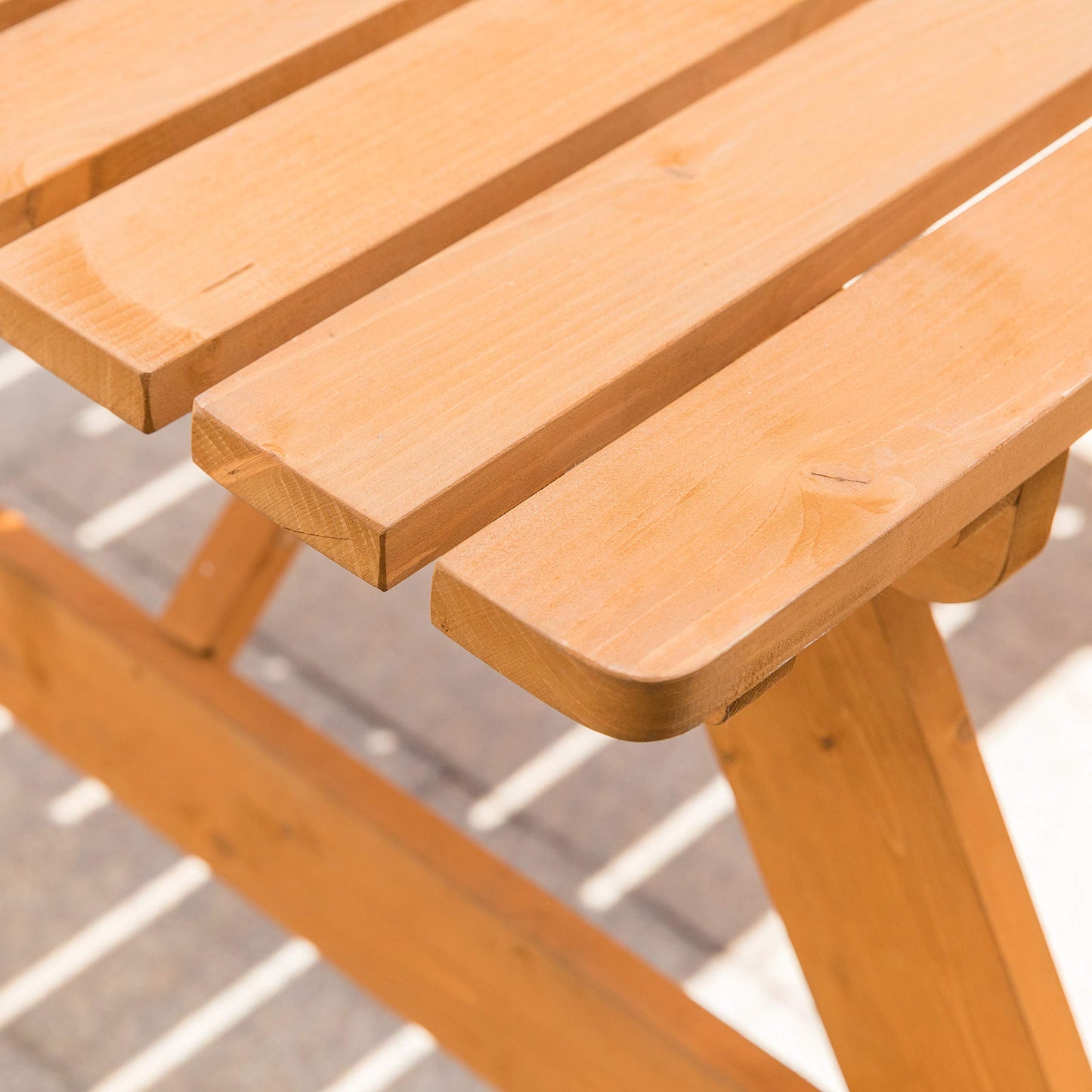A-Frame Outdoor Patio Deck Garden Picnic Table, Stained