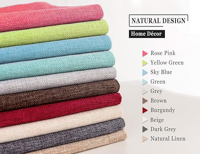 Stellhome Linen Throw Pillow Covers Square Solid Farmhouse Burlap Cushion Covers