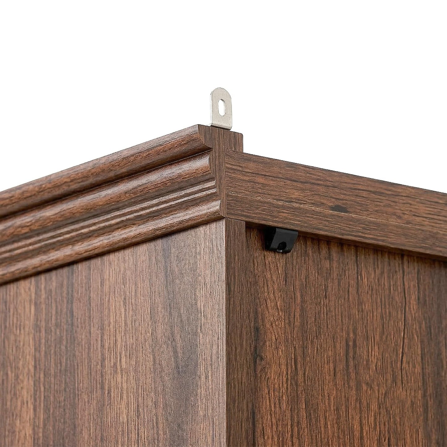Merax Brown Narrow Bookshelf 35" Wide 79" MDF Tall Bookcase Collection Books Storage Cabinet with Single Color Ceiling Light for Living Room, Home Office, Studio