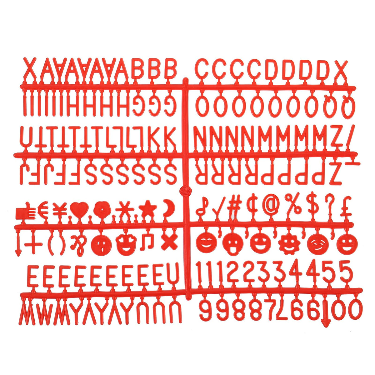 MECCANIXITY 3/4 Inch Letters Set for Felt Letter Board Numbers Symbols Red Alphabet Message Board Changeable for Cafe, Wedding, Birthday