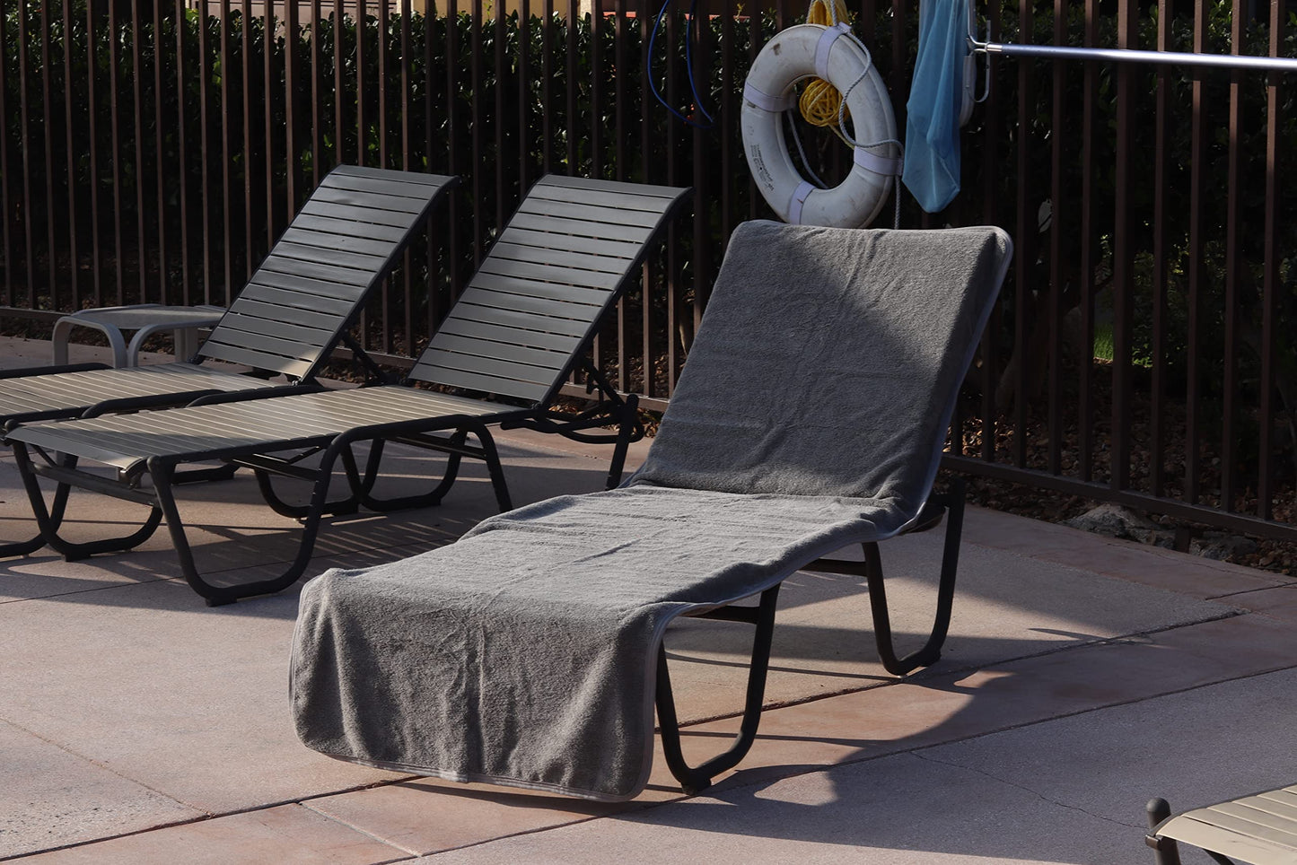 Luxury Hotel & Spa Towel Pool Chair Lounge Cover 100% Cotton | Soft Ring-Spun Cotton | Premium Quality | Absorbent | Oversized | Quick-Drying | Beach | Resort | Vacation | Beach Club | Poolside,Gray
