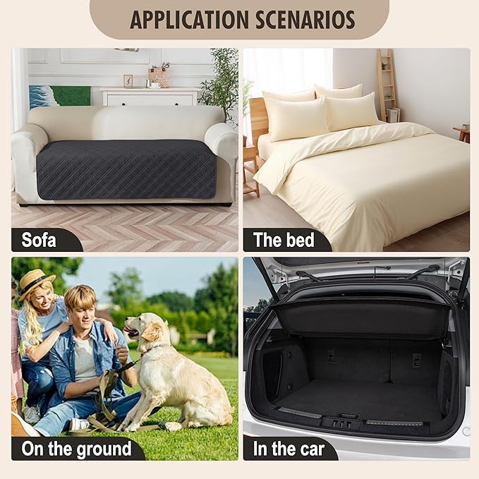 Genina Waterproof Couch Cover, Washable Anti-Slip 51 inch Loveseat Sofa Covers