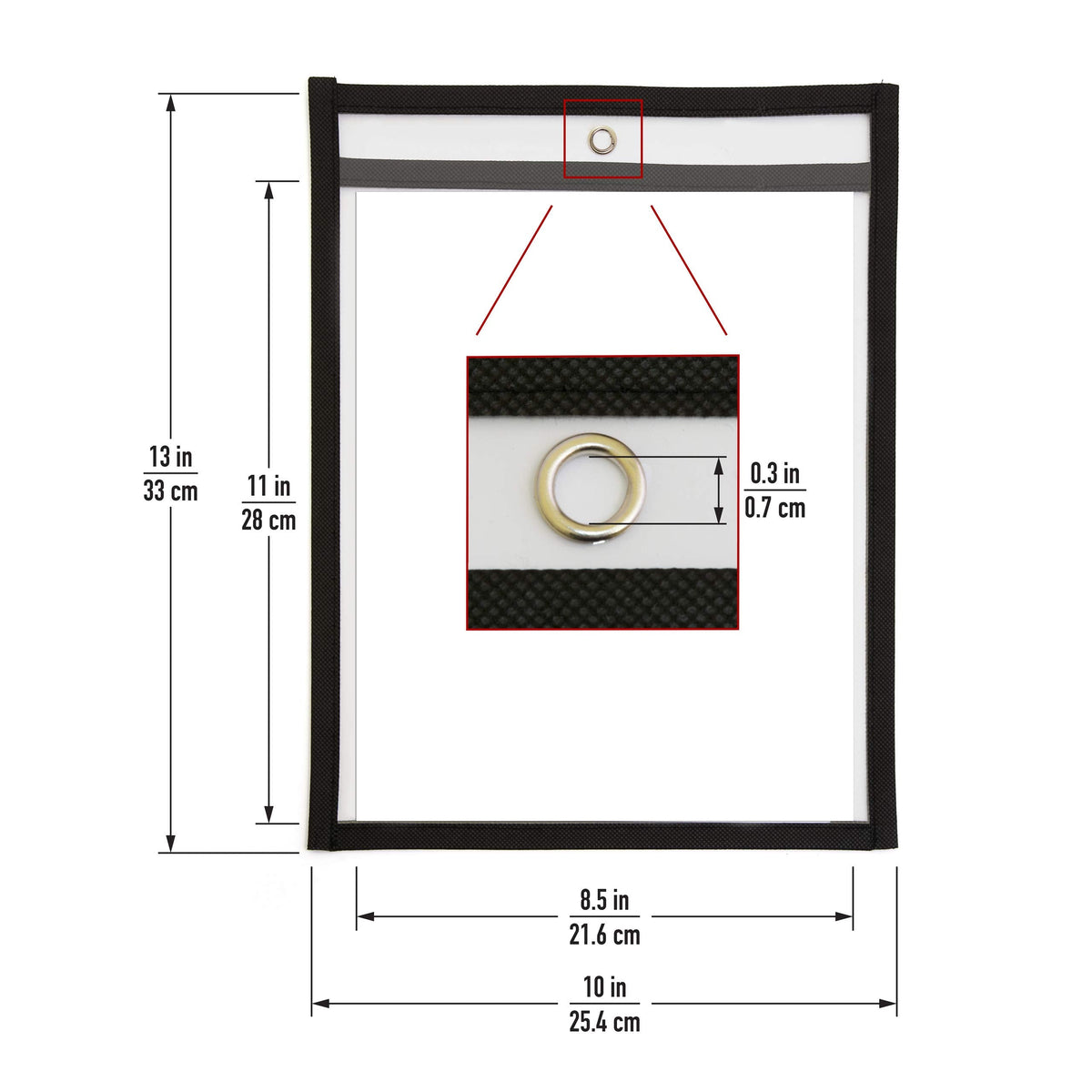 Job Ticket Holders 9x12 - (30 Pack), 8.5 x 11 Letter Size, Dry Erase Pockets, Clear & Black Plastic Sleeves - Reusable, Water-Resistant
