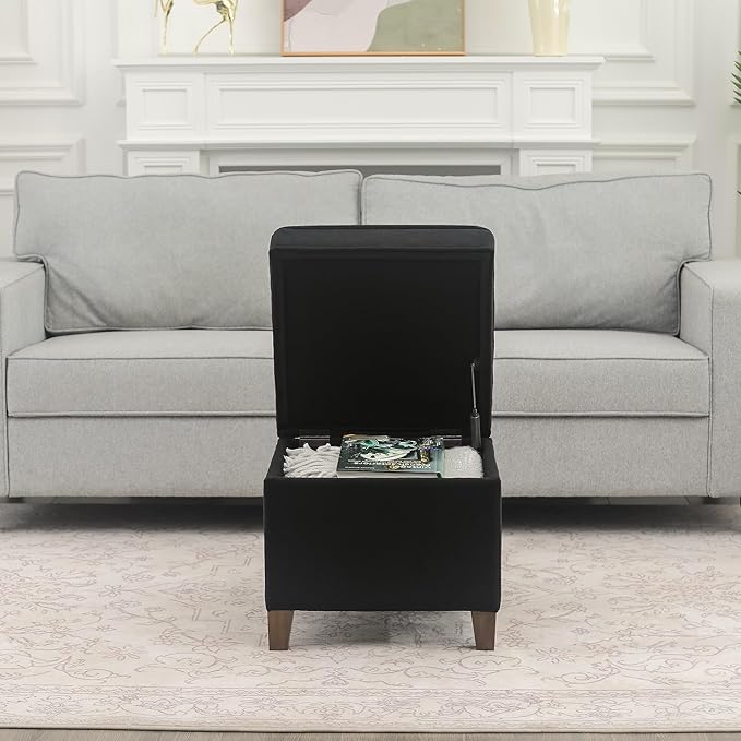 Adeco 17.5" Square Fabric Ottoman